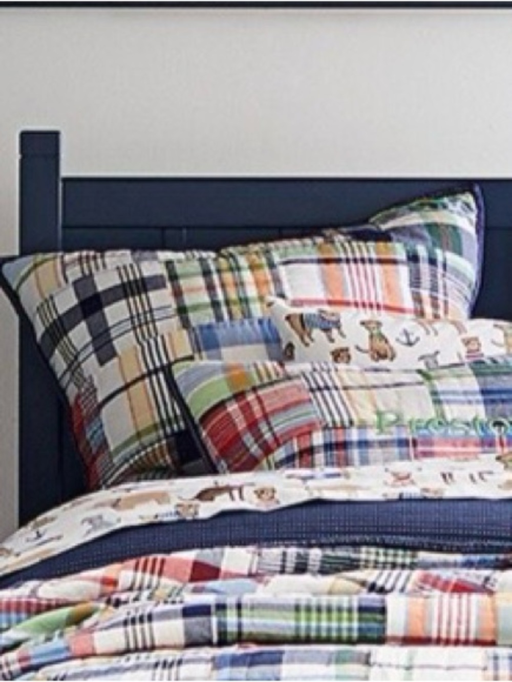 Pottery Barn Madras Euro Sham COVERS- two